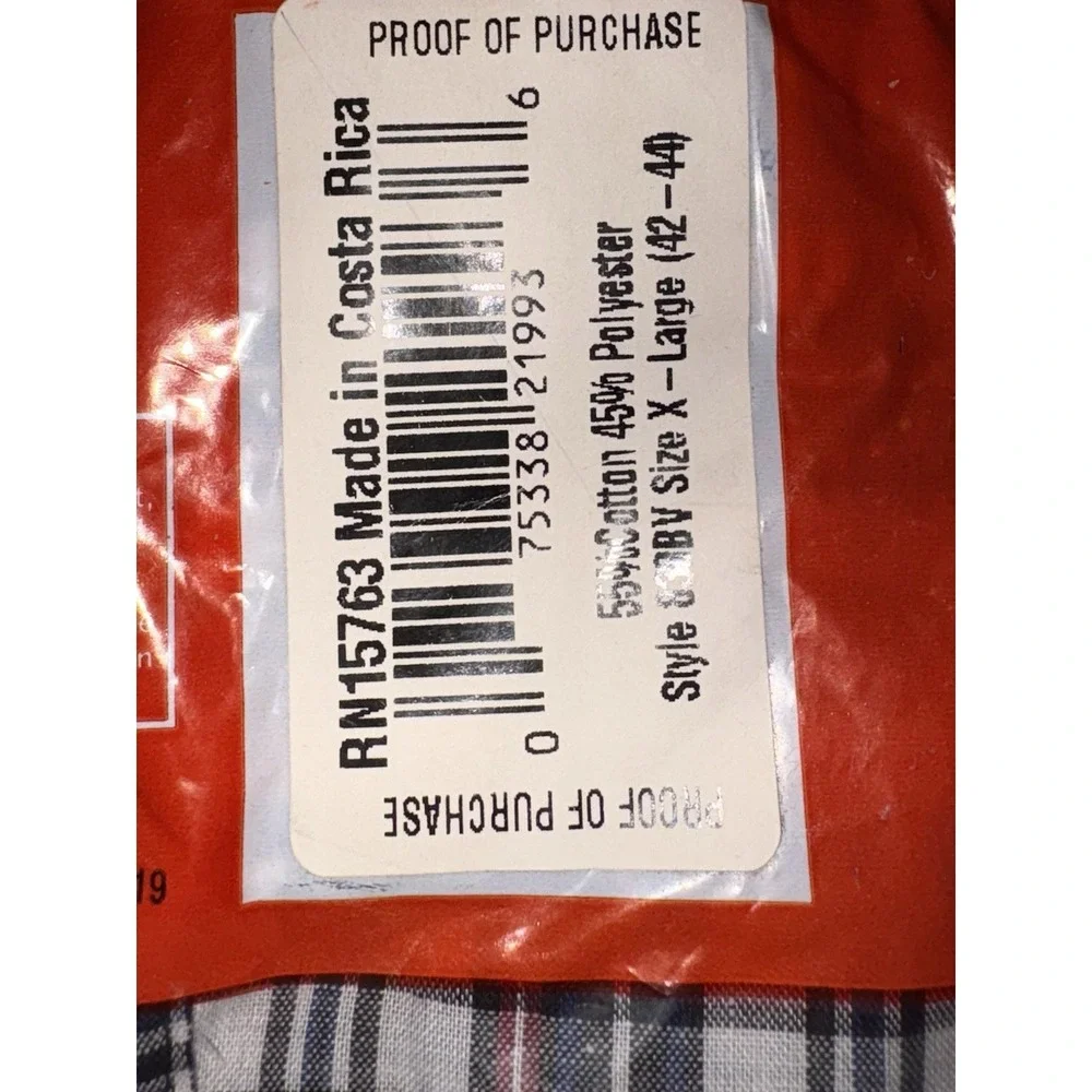 Hanes XL 42-44 Men's Boxers 3 Pair‎ Full Cut PLAID VINTAGE 2003 NOS